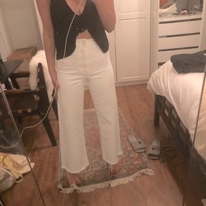 Zara white wide leg pants
